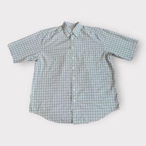 Dockers Button Shirt Short Sleeves Blue White Men Size XLT / XL Tall